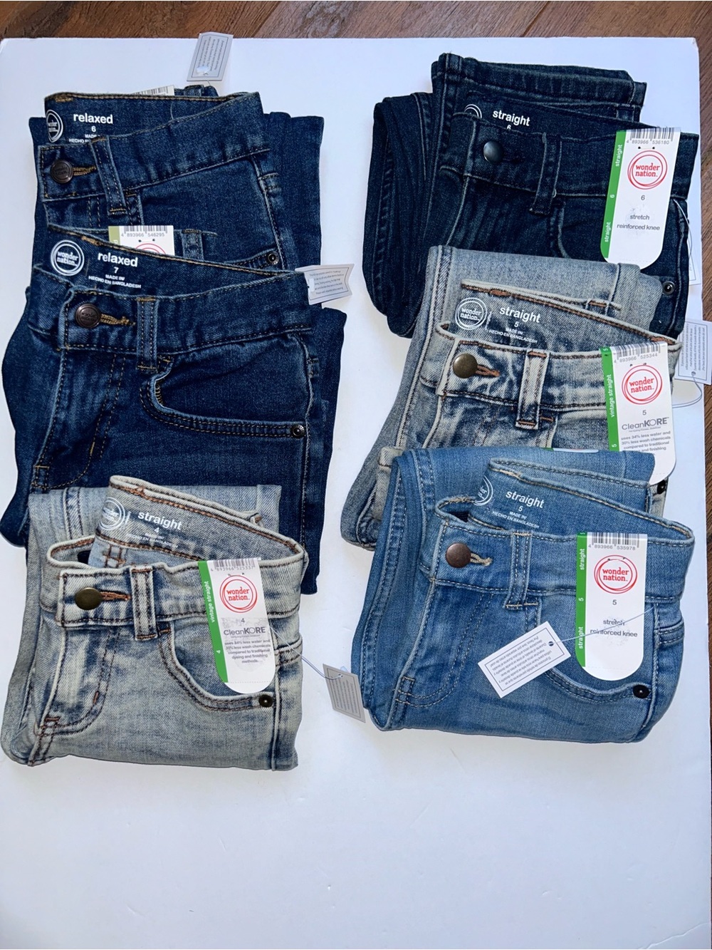wonder nation Boys Jeans Pack - Dark Blue, Light Blue, Black, Faded